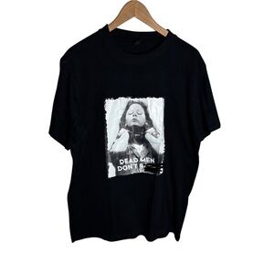 Black unisex Aileen Wuornos photo in black & white cotton short sleeve T shirt